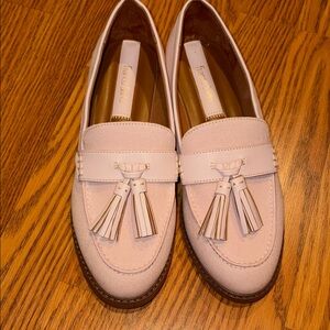 Franco Sarto Blush Pink Tassel Loafers